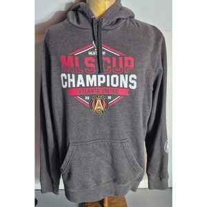 Atlanta United MLS Cup 2018 Mens Hoodie XL Gray Fanatics Drawstring